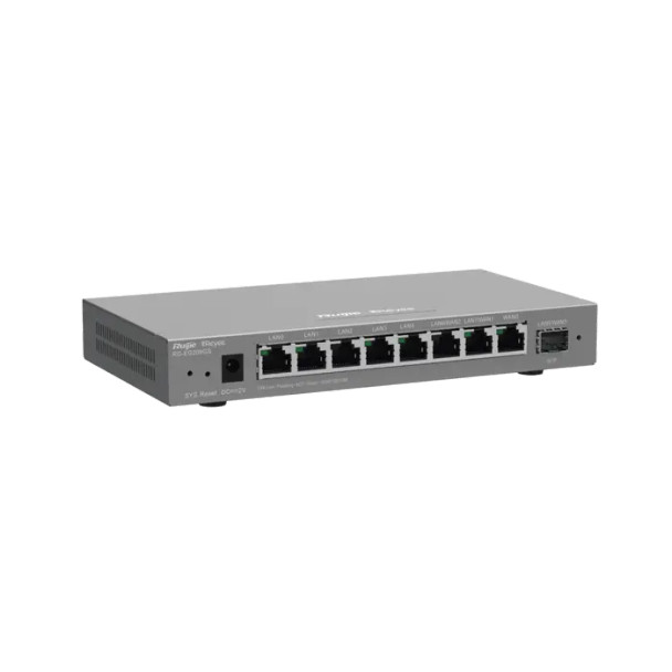 RUIJIE RG-EG209GS Router Balanceador con Función SD-WAN, 8 puertos gigabit y 1 puerto SFP, soporta 4x WAN configurables, hasta 200 clientes. Interfaz de red 8x10/100/1000 Base-T, 1 1GBase-X SFP Recomendado para 200 usuarios.