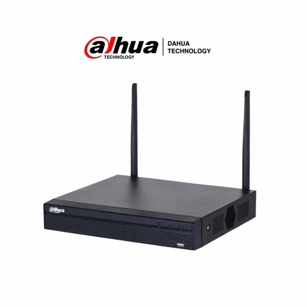 DAHUA DHI-NVR1104HS-W-S2-CE - NVR WiFi de 4 Megapixeles/ 4 Canales IP/ H.265/ Salidas HDMI &VGA/ 1 Bahía de Disco Duro/ 1 E&S de Audio/ Onvif/ Emparejamiento Automático con IPC WiFi