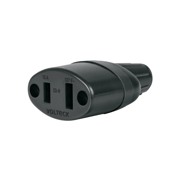 VOLTECK CO-H 46123 Contactos de PVC - Tensión / Corriente: 127 V / 15 A - Bolsa de 2 piezas - Polarizado - Para Interior - Color Negro