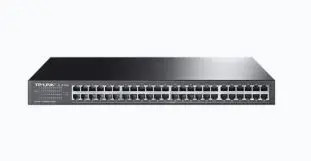 TP-LINK TL-SF1048 Switch no administrable de 48 puertos 10/100 Mbps para montaje en rack Rendimiento throughput de 71.4 Mpps Capacidad de conmutación de 96 Gbps Compatible con IEEE 802.3x en full-duplex