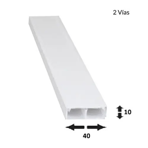 HM HM4010-2 CANALETA PVC 40X10MM 2 VIAS - 2M - COLOR BALNCO