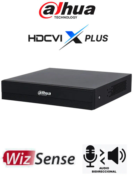 DAHUA DH-XVR1B08H-I/T - DVR de 8 canales 5MP Lite con WizSense y H.265+/ HDCVI X PLUS/ Audio Bidireccional en los 8 Canales/ Soporta 8 canales + 4 IP o hasta 12 canales IP/ SMD Plus y Búsqueda inteligente de Humanos y Vehículos/ 