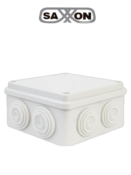 SAXXON SXWD015-7 - Caja de conexiones con 7 entradas / PVC libre de halógenos / Compatible con cámaras Bulet y Domo / Dimensiones internas 150 x 150 x 70 mm (Ancho x Alto x Fondo)