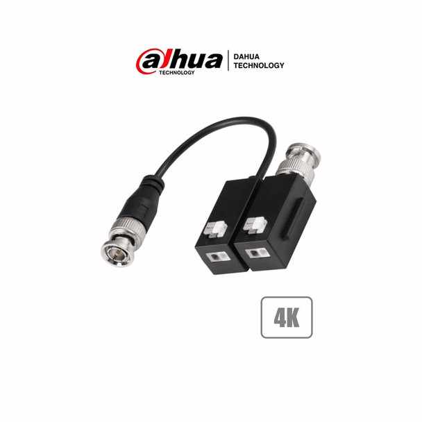 DAHUA PFM800B-4K - Transceptores pasivos 4K que transmiten video de hasta 8MP a 200 metros. Compatibles con resoluciones 720P, 1080P, 4MP, 5MP y 4K en formatos HDCVI, TVI, AHD y CVBS