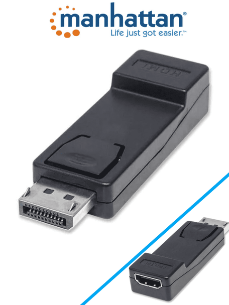 MANHATTAN 151993 /Adaptador DisplayPort a HDMI Pasivo/ Resolución 1920x1200a60Hz 