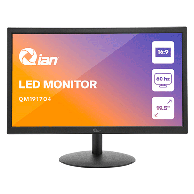 QIAN QMF-REF19-01 MONITOR OFFICE MATE 19" 1X HDMI 1X VGA resolución de 1440 x 900 px y relación de aspecto 16:10 75 Hz de frecuencia de actualización y 5 ms peso de solo 1.9 kg y compatibilidad con montaje VESA 75x75 mm