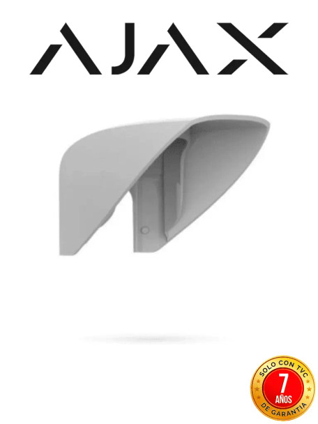 Ajax Hood - Cubierta protectora para el sensor MotionProtect Outdoor. Protege contra lluvia y Nieve. Policarbonato. Método de montaje: Cinta Dual Lock