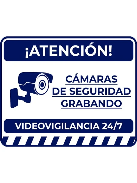 SAXXON 55101515 - Letrero de video vigilancia 24/7 , Medida 17 x 21.8 cm , Estireno Calibre 30