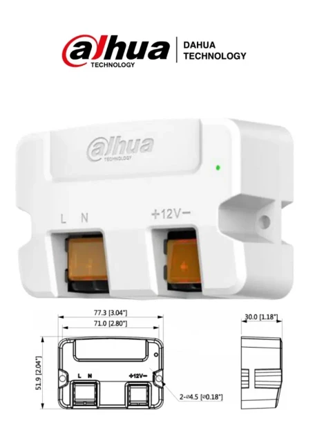 DAHUA PFM320D-015 - Fuente de Poder de 12vcc 1.5 Amp/ Tipo Convertidor de 110 Vca a 12 Vcc 1.5A/ Led Indicador/ Facil Instalación/ Certificaciones CE, FCC