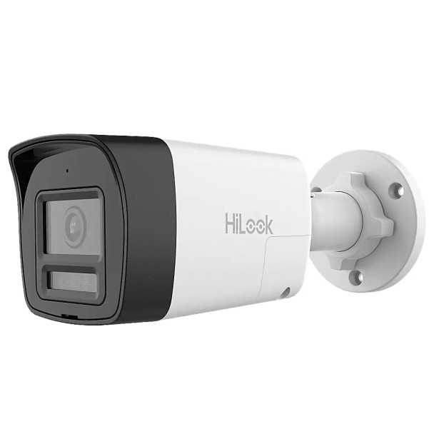 HILOOK THC-B157-LTS [Audio Bidireccional + Dual Light + ColorVu] Cámara Bala TURBOHD 3K (5 Megapixel) / Lente 2.8mm / 30 mts IR EXIR + 20 mts Luz Blanca / Micrófono y Bocina Integrado / Exterior IP67 / Metal / dWDR