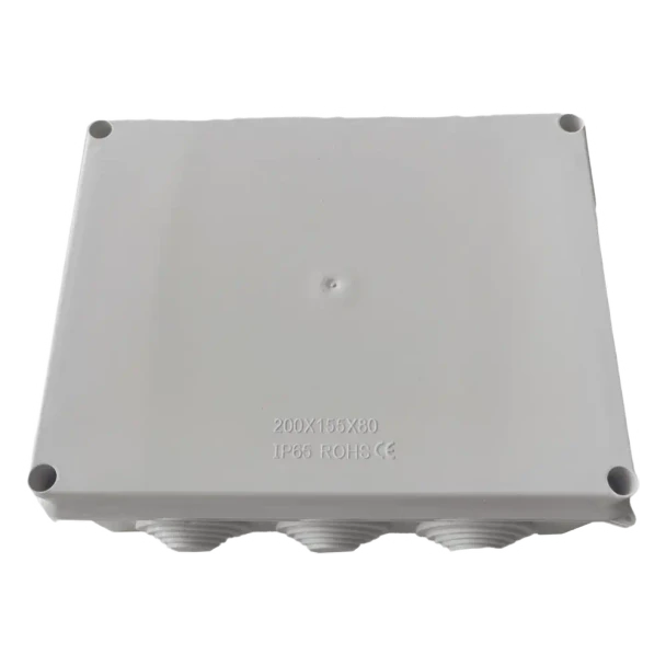 LINKEDPRO LP-WBX-200 Caja de Derivación-Conexión para Exterior IP65 con 10 Entradas / 200 x 155 x 80 mm / Sellado Seguro con Empaque + 4 Tornillos / Resiste Agua, Polvo y Sol Directo