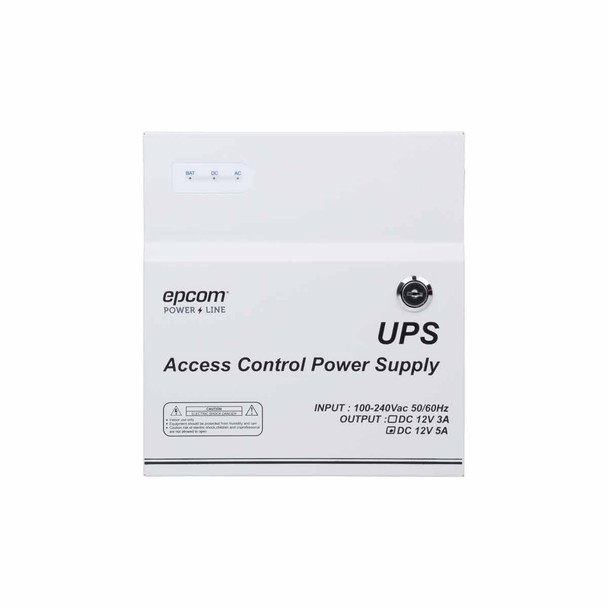 EPCOM PL12DC5ABK Fuente de Alimentación de 1 Salida 11-15 Vcc 5 A/ Temporizador Integrado / Con Capacidad de Batería de Respaldo / Requiere Batería / Voltaje de Entrada 96-264 Vca.