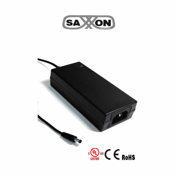SAXXON PSU1205D - Fuente de Poder Regulada de 12 Vcc a 5 Amperes/ Ideal para Equipos de Alto Consumo de Corriente/ Para Usos Múltiples: Sistemas de CCTV, Acceso, Asistencia, etc./ Certificación UL