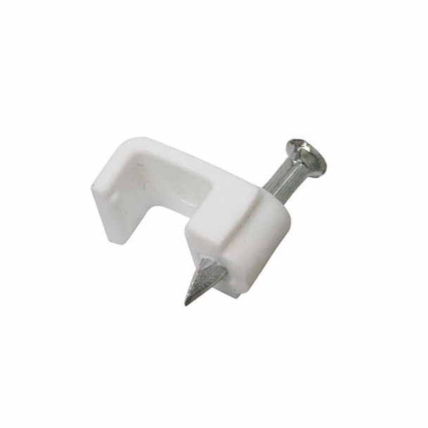 STEREN GRA-954B GRAPA  C/CLAVO 50 grapas para cable telefónico, 9 mm ancho de cavidad, clavo de 3/4", blancas