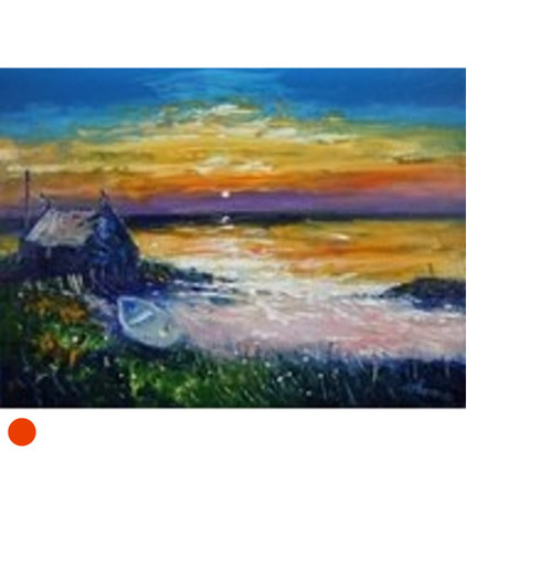 Croft & Boat On The Shore North Uist by Jolomo SOLD