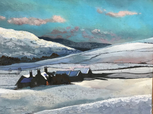 Winter Farm Lockdown Loch Earn by Margaret Evans