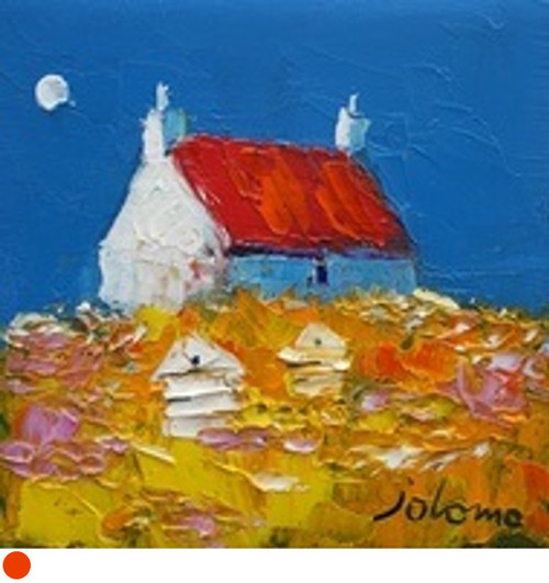 Red Roofed Croft & Beehives, Isle of Colonsay by Jolomo SOLD