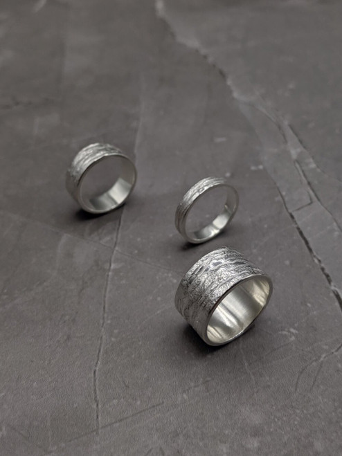 Rhona McCallum Jewellery - Machrie rings in recycled sterling silver - Handmade in Glasgow