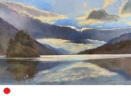 Evening Blues Loch Earn by Margaret Evans Sold