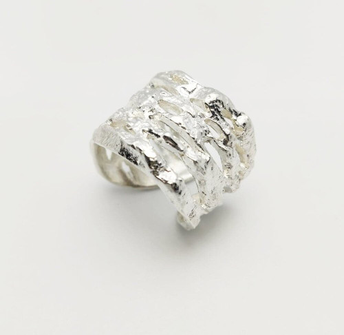 Char Silver Ring R/20 by Iona Lundie SOLD