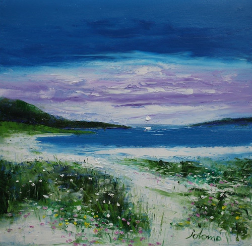 Sea Pinks Ardroil Beach Isle of Lewis by Jolomo SOLD