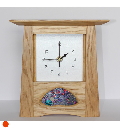 Oak Clock 172 by Archie McDonald - Glass Art Panel by Robert Ryan SOLD