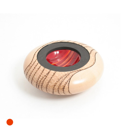 Sycamore Deep Orb in red & orange by Harmonies in Wood SOLD