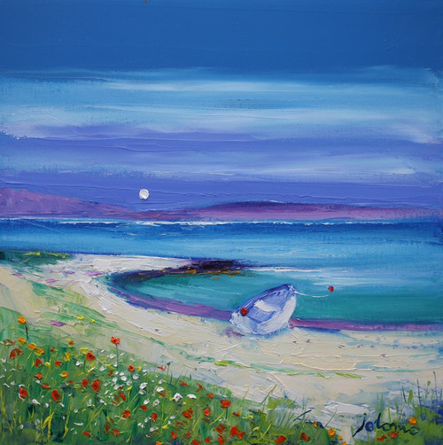 Boat On The Shore Kintyre Looking To Gigha by Jolomo SOLD