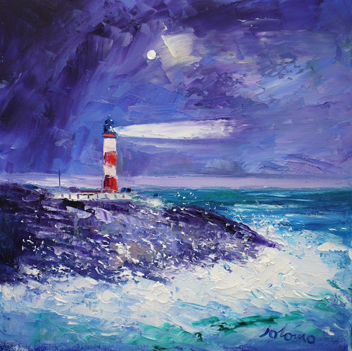 Big Storm Eilean Glas Lighthouse Harris by Jolomo SOLD
