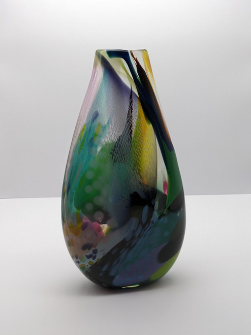 Large Brushstroke Vase in purple and green by Jane Charles SOLD