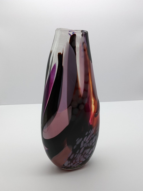 Large Brushstroke Vase in purple and pink by Jane Charles SOLD