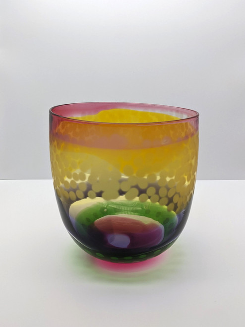 Strappy Bowl in yellow and pink by Jane Charles SOLD