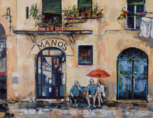 Red Umbrella, Piazza Anfiteatro, Lucca by David Marshall 