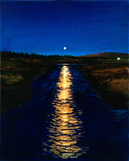 The Moonrise Over The Owenduff, Mayo by Nichol Wheatley SOLD