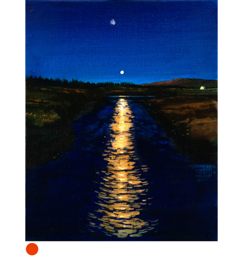 The Moonrise Over The Owenduff, Mayo by Nichol Wheatley SOLD