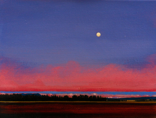 The Pink Cloud Moonrise at Tillyochie by Nichol Wheatley