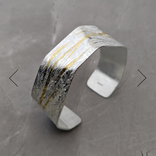 Neolith Textured Cuff with Keumboo by Rhona McCallum SOLD