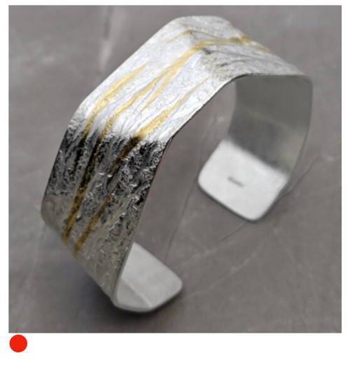 Neolith Textured Cuff with Keumboo by Rhona McCallum SOLD