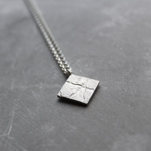 Square pendant in Sterling Silver (small)  by Rhona McCallum