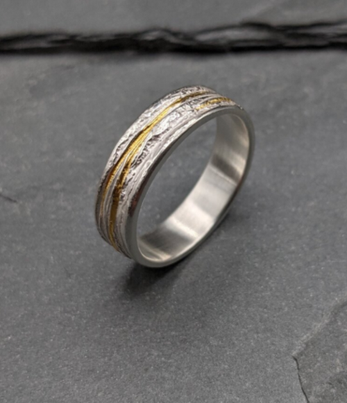 5mm Machrie Ring in Sterling Silver and Keumboo by Rhona McCallum