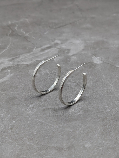 Rosa Hoop Earrings in Sterling Silver (small) by Rhona McCallum SOLD