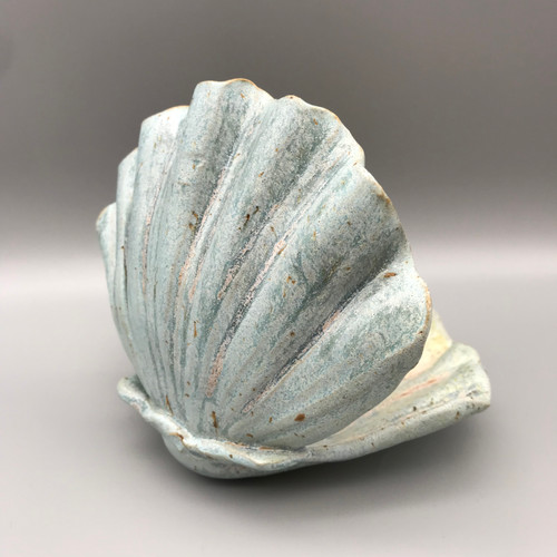 Washed Turquoise Clam Shell with Matte Finish by Monika Krajewska, Maison Fragile SOLD