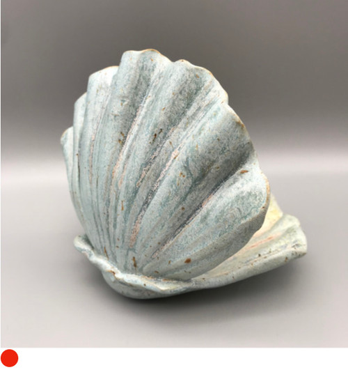 Washed Turquoise Clam Shell with Matte Finish by Monika Krajewska, Maison Fragile SOLD