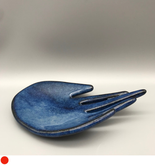 Deep Blue Sculptured Hand in Polished Finish by Monika Krajewska, Maison Fragile