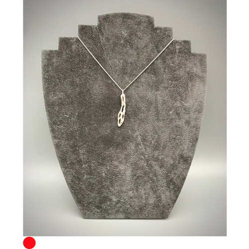 Char Collection Polished Silver Elongated Pendant Necklace by Iona Lundie SOLD