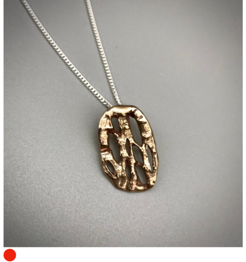 Char Collection Polished Bronze Small Rounded Pendant Necklace by Iona Lundie SOLD