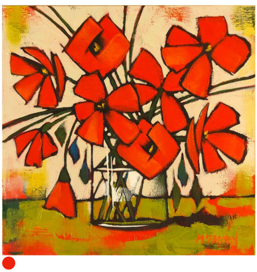 Red Poppies in a Jam Jar by Lex McFadyen SOLD
