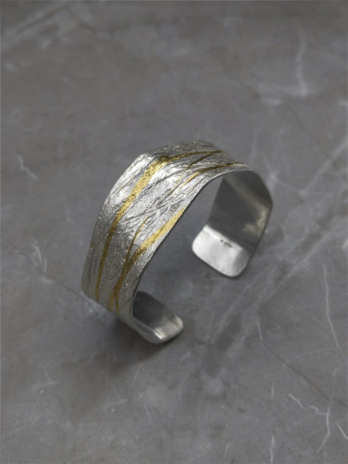 Neolith Cuff in Silver and Keumboo by Rhona McCallum SOLD