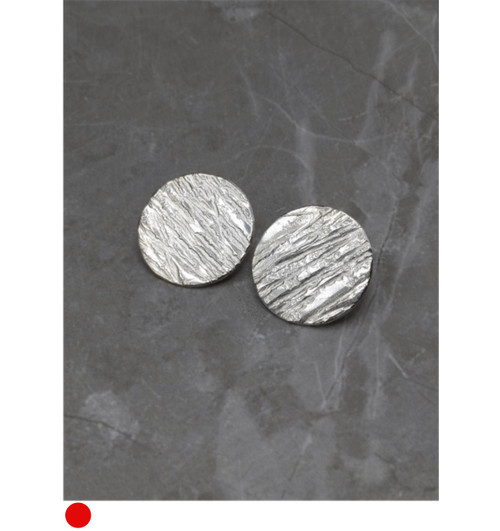 Strata Circular Earrings in Silver by Rhona McCallum SOLD