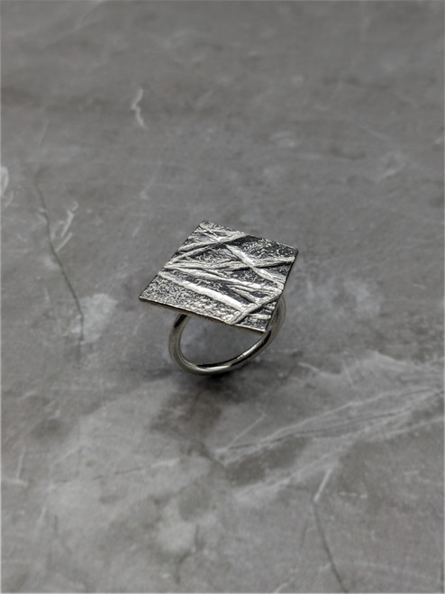 Shard Ring in Sterling Silver II by Rhona McCallum SOLD